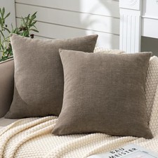 Decorative Square Throw Pillow Covers 18"x18" 18" x 18" Pack of 2 Taupe Grey