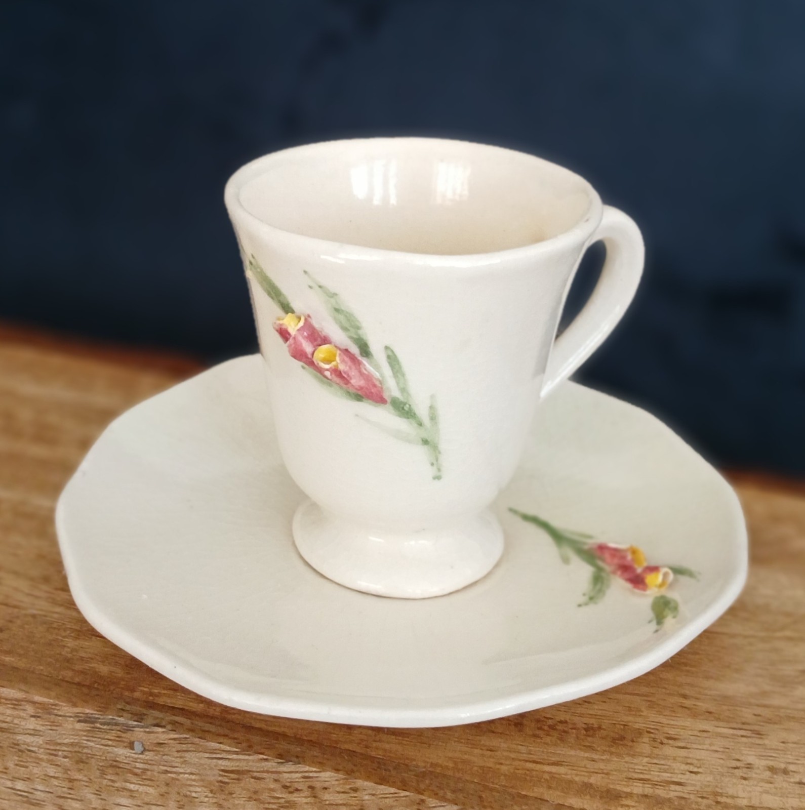 vtg handmade tea cup and saucer