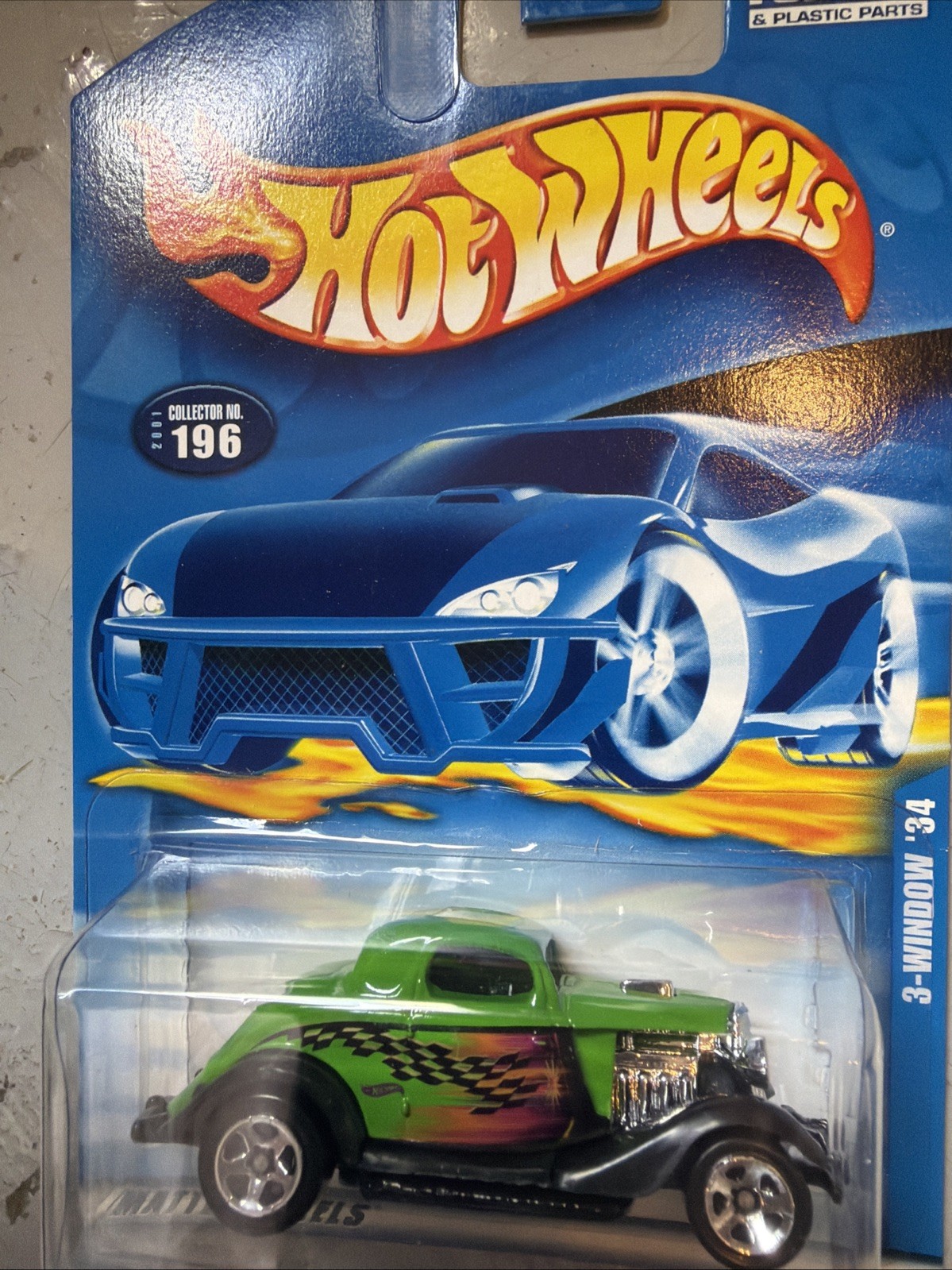 Hot Wheels 2001 Collector #196 3 Window '34 1934 Green Black 5sps 50077
