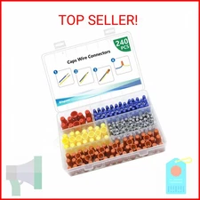 240 Pcs Electrical Wire Connectors Screw Terminals - Twist Nuts Caps Wire Connec