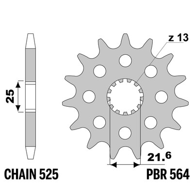 TRIUMPH DAYTONA 675R 675 2011-2016 vorne ritzel PBR Tonhöhe 525 16 Zähne