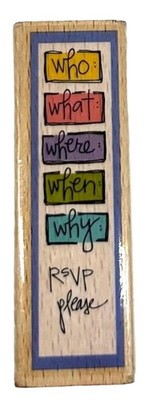 Kolette Hall Invitation Party Wood Mounted Rubber Stamp 2006 Card Making