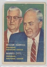 1957 Topps William Harridge Warren Giles #100 HOF t6r