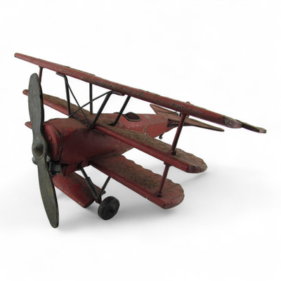 Fokker Dr.I Red Baron Triplane Metal Airplane Model 12in Wingspan Desk Decor