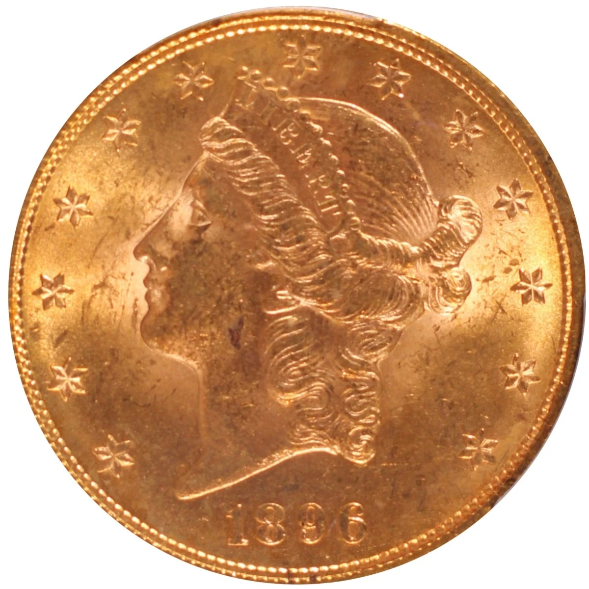 1896 $20 Liberty Head Double Eagle PCGS MS62