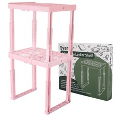 Locker Shelf Adjustable Height and Width, Pink Locker Organizer for Work, Loc...