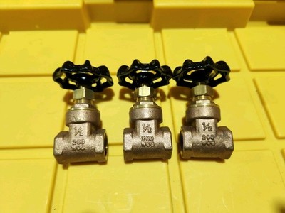 1/2'' NPT Brass Gate Valve - 125 PSI  - 1/2 Inch - Qty 3