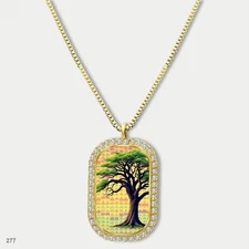 Amazing Colorful Tree of Life Pendant Necklace Chain Image Dog Tag Chain Gift De