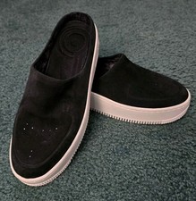 Nike AIR Force 1 Lover XX Premium Size 8 Black Suede Slip-On Mule Platform Shoes