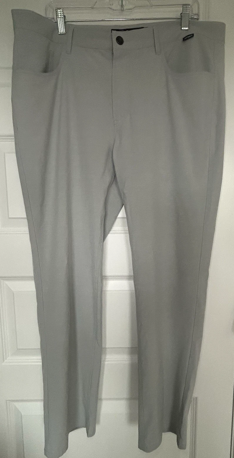 Performance Stretch Casual Fish Hippie Bonita 5-Pocket Pants Lt Gray Mens 38x30