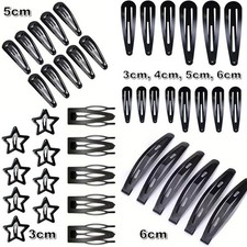 10 x Hair Clips Snap Strong Hairpins Slides Women Girls Kids School Grip Set