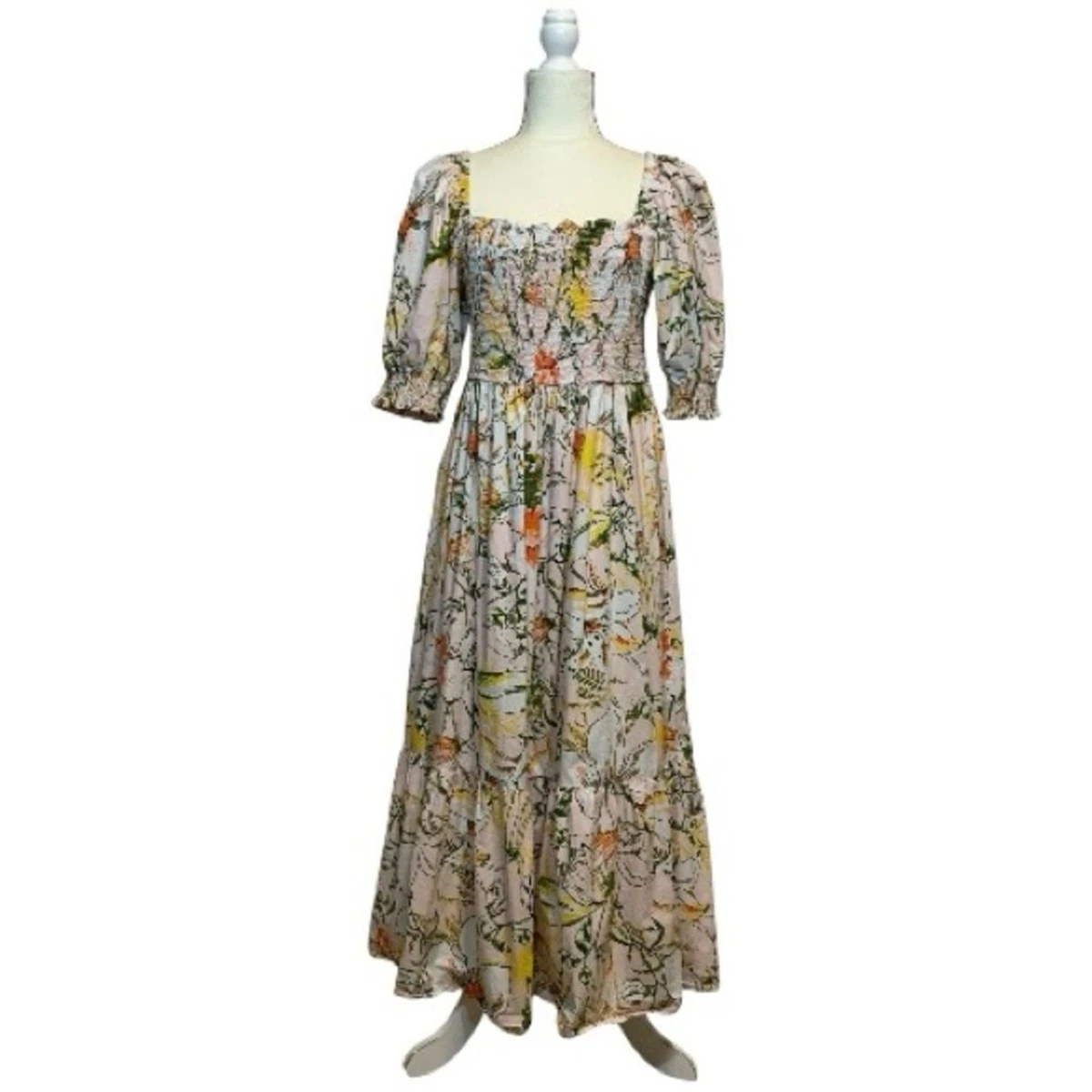 inc petite maxi dress INC Maxi Dress Womens Petite Pullover Paisley Orange & Brown Jewled  Sleeveless