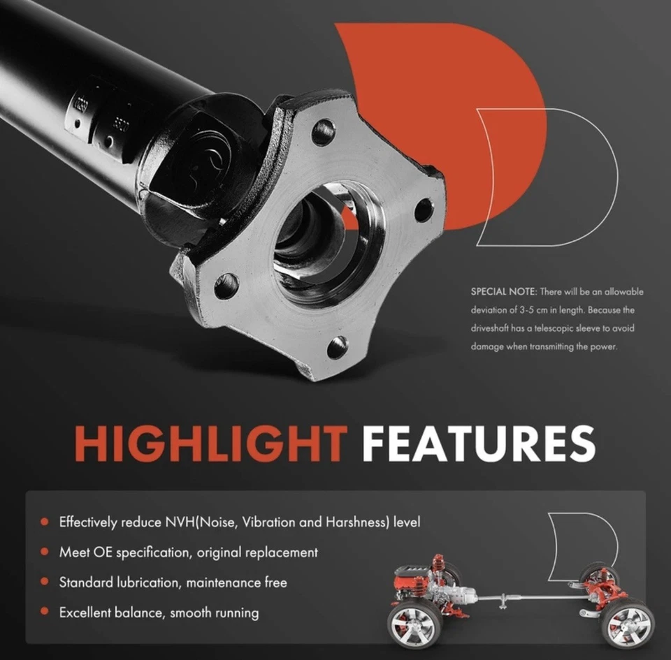 Задний опорный вал карданного вала премиум-класса в сборе для Dodge Sprinter 2500 2003-2006 - Изображение 4 из 4