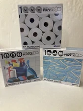 Funwares Post 2021 Series Lot of 3- 1000 Piece Puzzles TP, Sanitize, Masks NEW
