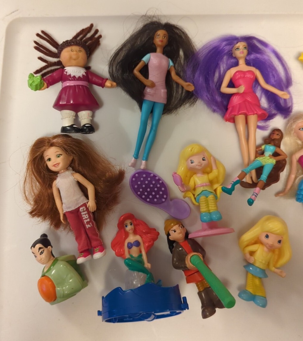 Vtg 1990s 2000s Girls Toys Barbie Disney Happy Meal Toy Mini Dolls Mixed Lot 