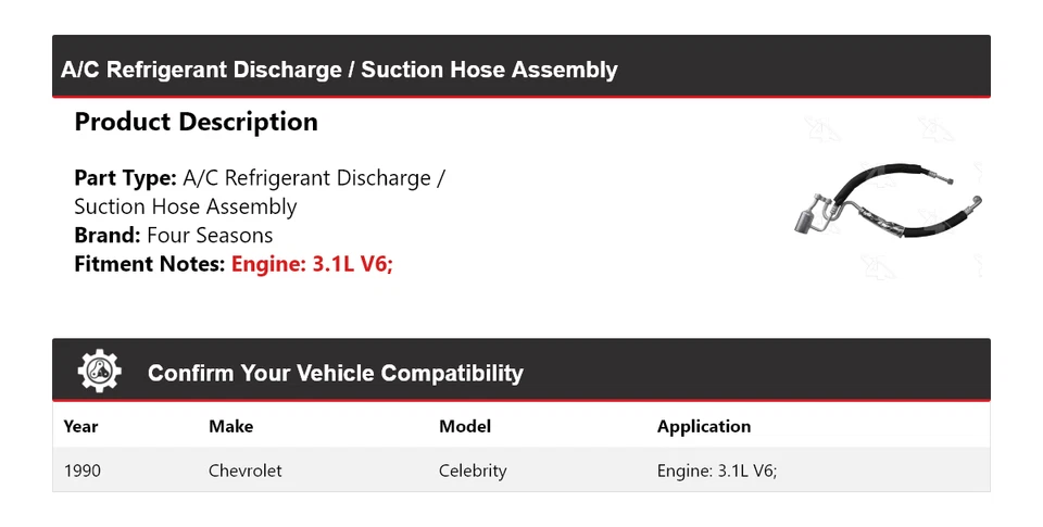 Шланг всасывающий разрядный для Chevrolet Celebrity 1990 года в сборе 4 сезона - Изображение 2 из 4