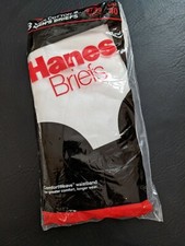 Vintage 3 Pack 1985 Hanes Underwear Briefs Size 40 Cotton White USA NEW