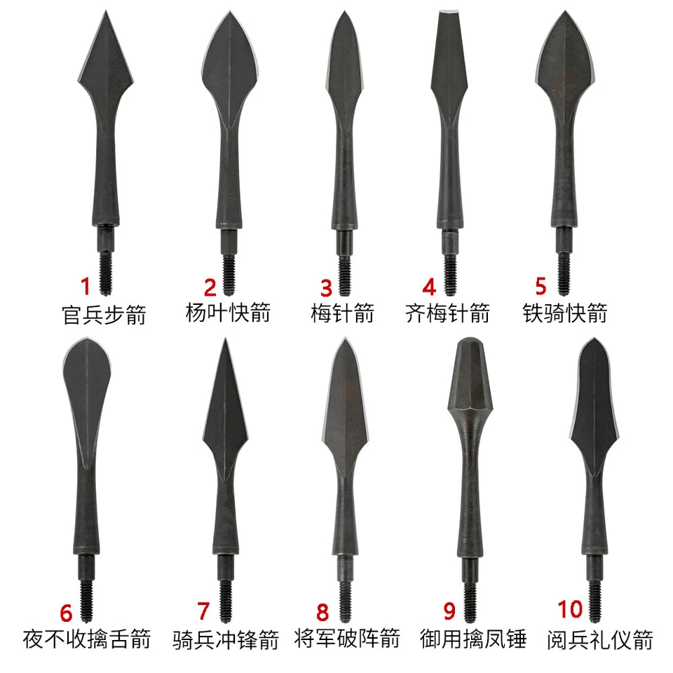 Archery Retro Arrowheads Traditional Broadheads Screw Tips Bow Hunting Shooting - Image 2 of 4