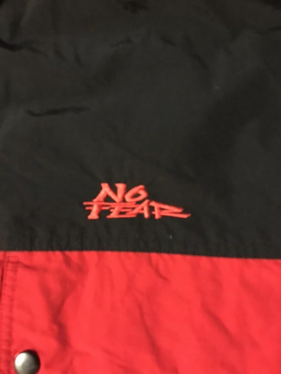 Vtg 90s No Fear Colorblock Jacket XL Red Motocross Surf Skate