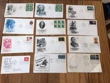 LOT OF 12 FIRST DAY OF ISSUE COVERS 1954-1991 WASHINGTON JACKSON 1st MAN ON MOON