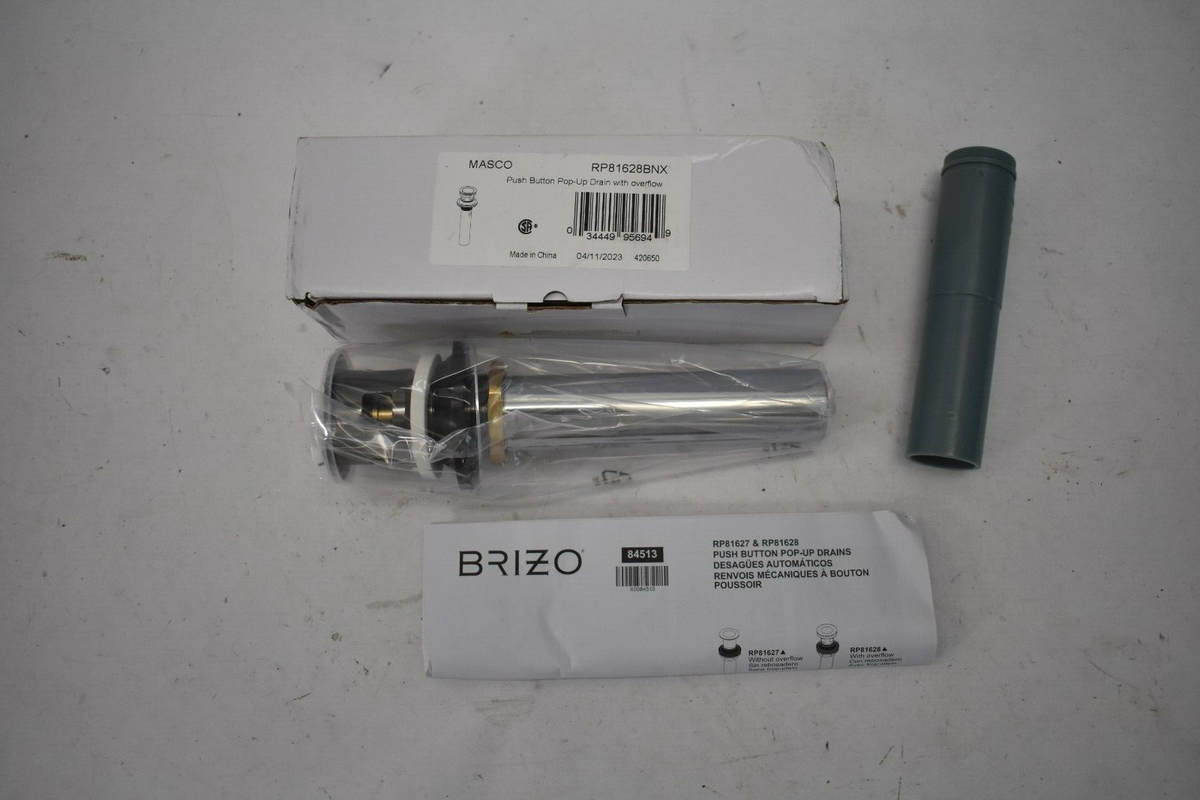Masco Push button Pop Up Drain Assembly w Overflow RP81628BNX 