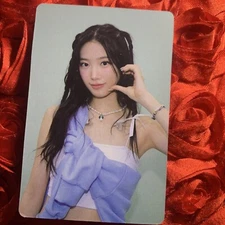 KAZUHA LE SSERAFIM T Blue Edition Celeb K-pop Girl Photo Card Blue Heart