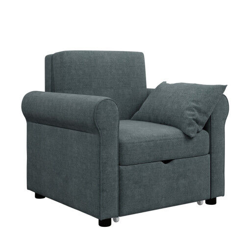 Gray 47 Chair with Pull-out Ottoman