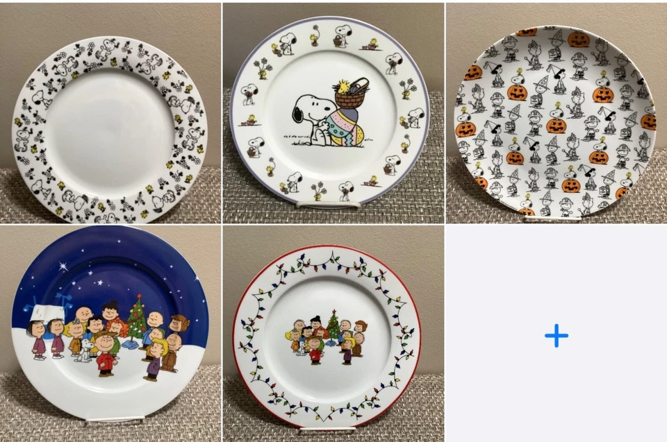 ZRIKE Peanuts Snoopy Ceramic Dinner Plates - Everyday, Easter, Halloween or Christmas