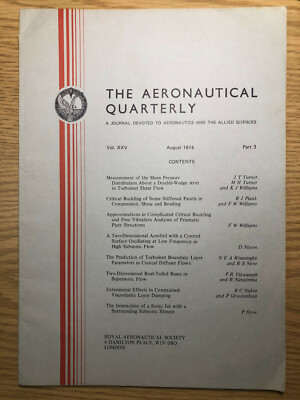 The Aeronautical Quarterly (Royal Aeronautical Society Journal) RARE Aug 1974