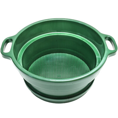 Heavy Duty 1/8'' Classifier Screen Sieve w/ Handles 5 Gallon Bucket Deep Stacking