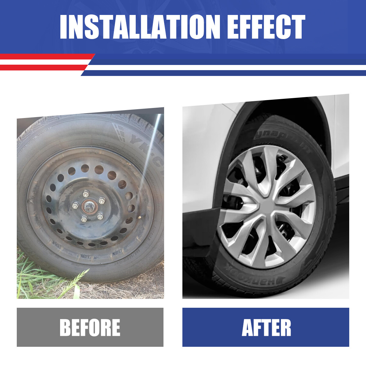 Set of 4 17''Wheel Rim Cover Hubcaps Trim Caps for 2014-2020 NISSAN ROGUE Silver