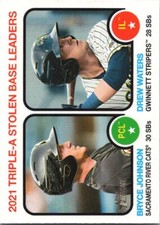 2022 Topps Heritage Minor League #64 Drew Waters / Bryce Johnson LL