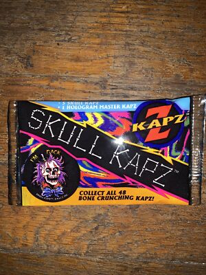 Skull Kaps Pogs vintage sealed pack pog milk caps