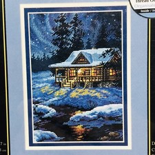 Dimensions Counted Cross stitch Kit The Gold Collection Petites Moonlit Cabin