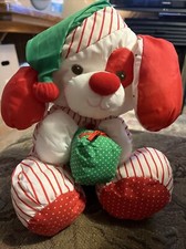1991 Fisher Price Christmas puffalump Dog With Gift