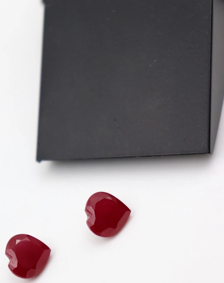 Heart Shape Ruby Opaque AAA Rated Lab Created Synthetic Gemstone 3mm to 10mm - Image 4 of 4