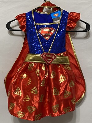 Marvel Rubies Supergirl Costume Halloween Cos play Extra Small W/ Cape & Belt