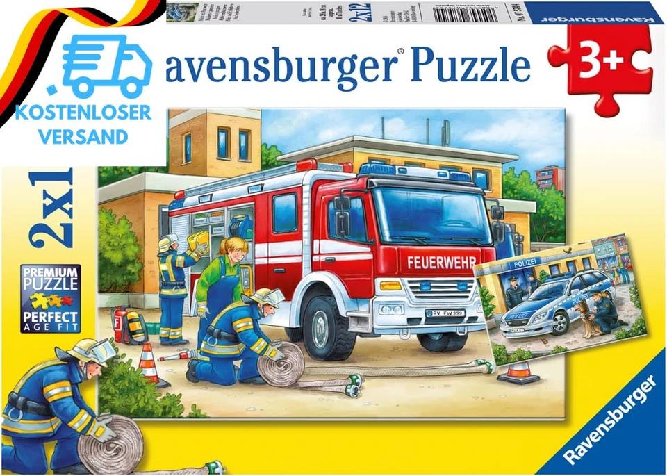 BESUCHE DEN RAVENSBURGER-STORE Ravensburger Kinderpuzzle - 07574 Polizei Und Feuerwehr - Puzzle Für Kinder Ab 3