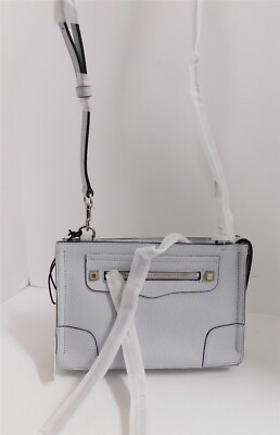 New Rebecca Minkoff Regan Ice Gray Leather Crossbody Bag
