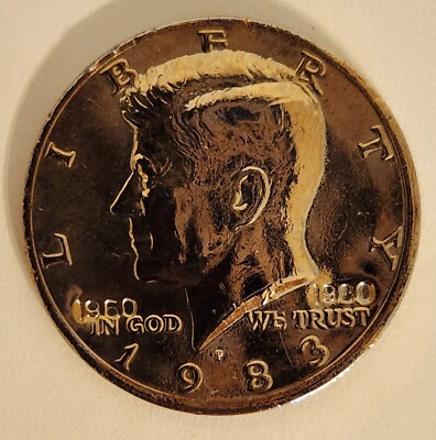 1983 P Gold Plated Kennedy Half Dollar Stamped 1960 - 1980 20