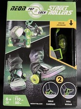 Neon Pop n Lock Street Rollers Green Roller Skates Shoe Attachment NEW Age 6 