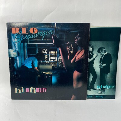 REO Speedwagon LP Hi Infidelity Record 1980 Epic + Lyric Sleeve Vintage 80's 12''