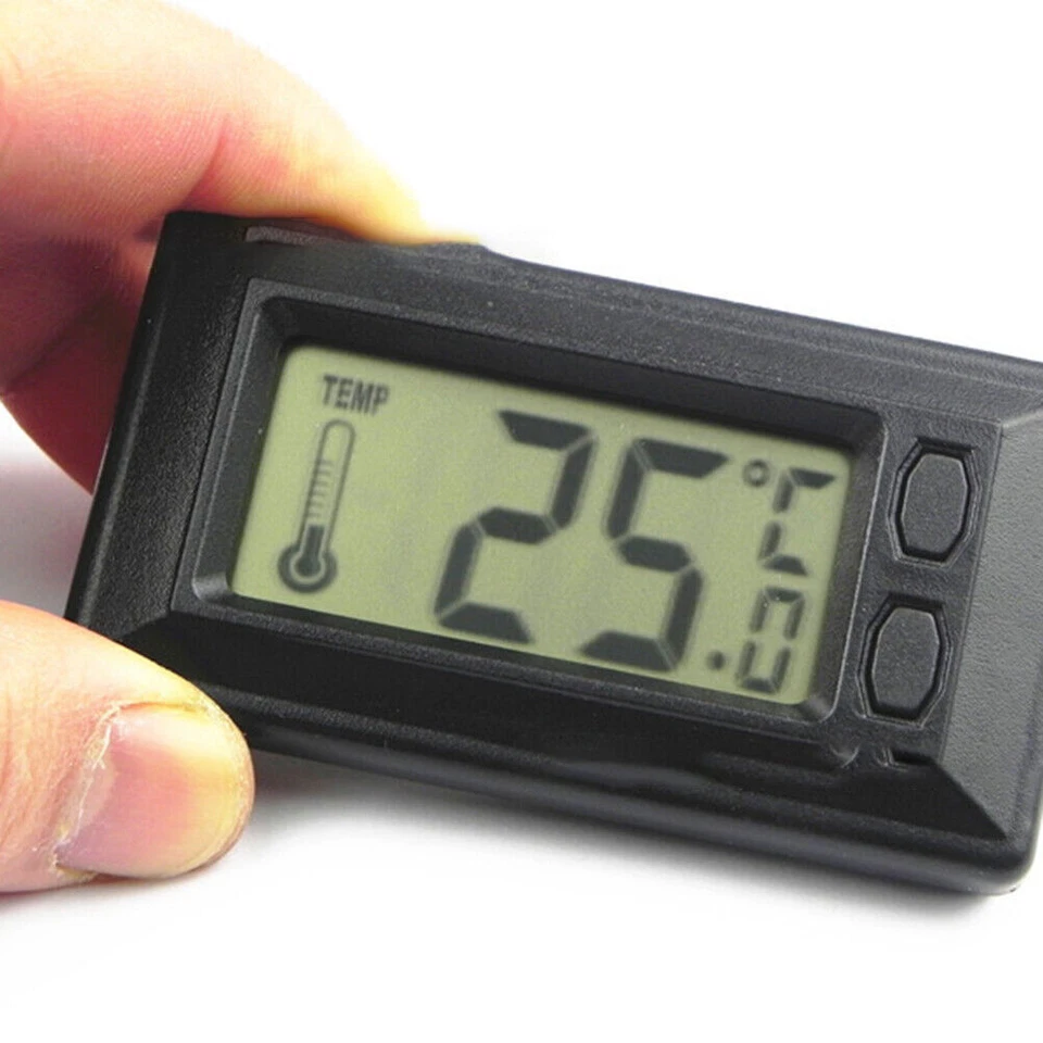 2pc Auto Car Digital LCD Display Thermometer Interior Screen Display Gauge Meter - Image 3 of 4