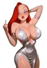 Jessica Rabbit Waifu Weatherproof Anime Sticker 6" Car Decal