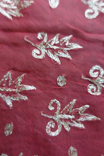Chal Chunni Dupatta de Coral Seda Gasa Chal Dupatta Bollywood Indio SKU19024 - Imagen 5 de 10