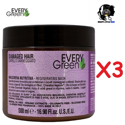 3X DIKSON EVERY GREEN DAMAGED HAIR REGENERATING MASK DAMAGED HAIR 500M