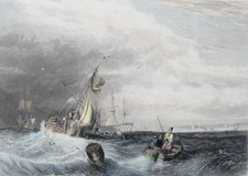 Hand-Coloured Entrance To Portsmouth Harbour Print By C. Stanfield