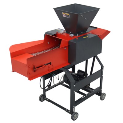 Grass Corn Wheat Crushing 220V 6-blade Hay Cutter Pulverizer with Belt Conveyor