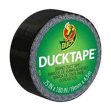 Mini Cloth Coated Black Duck Tape 3/4" x 15' Black Narrow Duct Crafting Small