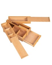Multi-Function Art Tool Box, Portable Foldable Beech Wood Artist Supply Stora...